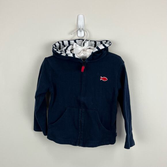 Week-end à la mer Navy Blue Hooded Zip-Up Top 24 Months - Picture 1 of 7